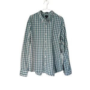 J. Crew XXL Slim Untucked Performance Button‎ Down Shirt Mens Checkered
